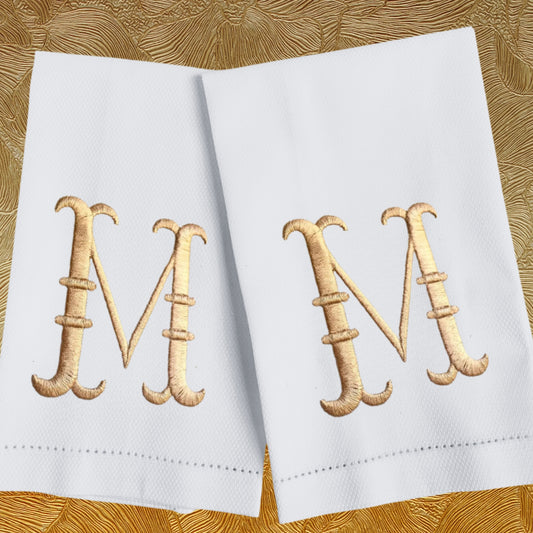 French Fishtail Monogrammed Hand Towel